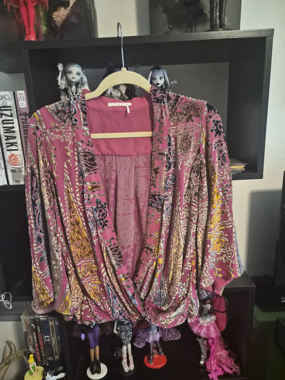 Anthropologie Velvet Burnout Wrap Blouse, Size M